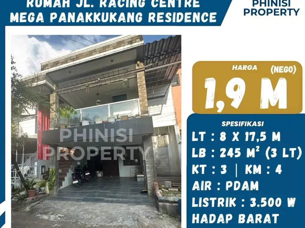 Dijual Rumah – Jl. Racing Centre, Mega Panakkukang Residence