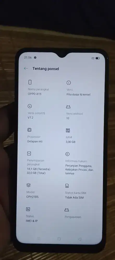 Oppo A15 masih ORI dan mulus