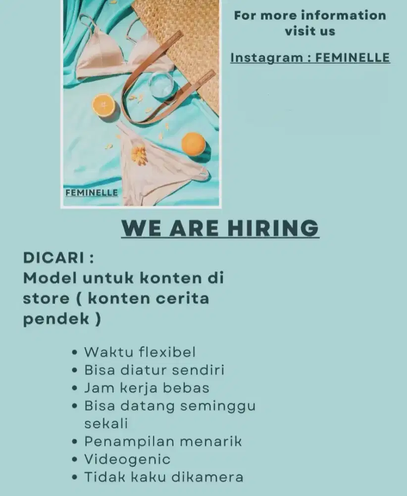 Dibutuhkan karyawan Wanita