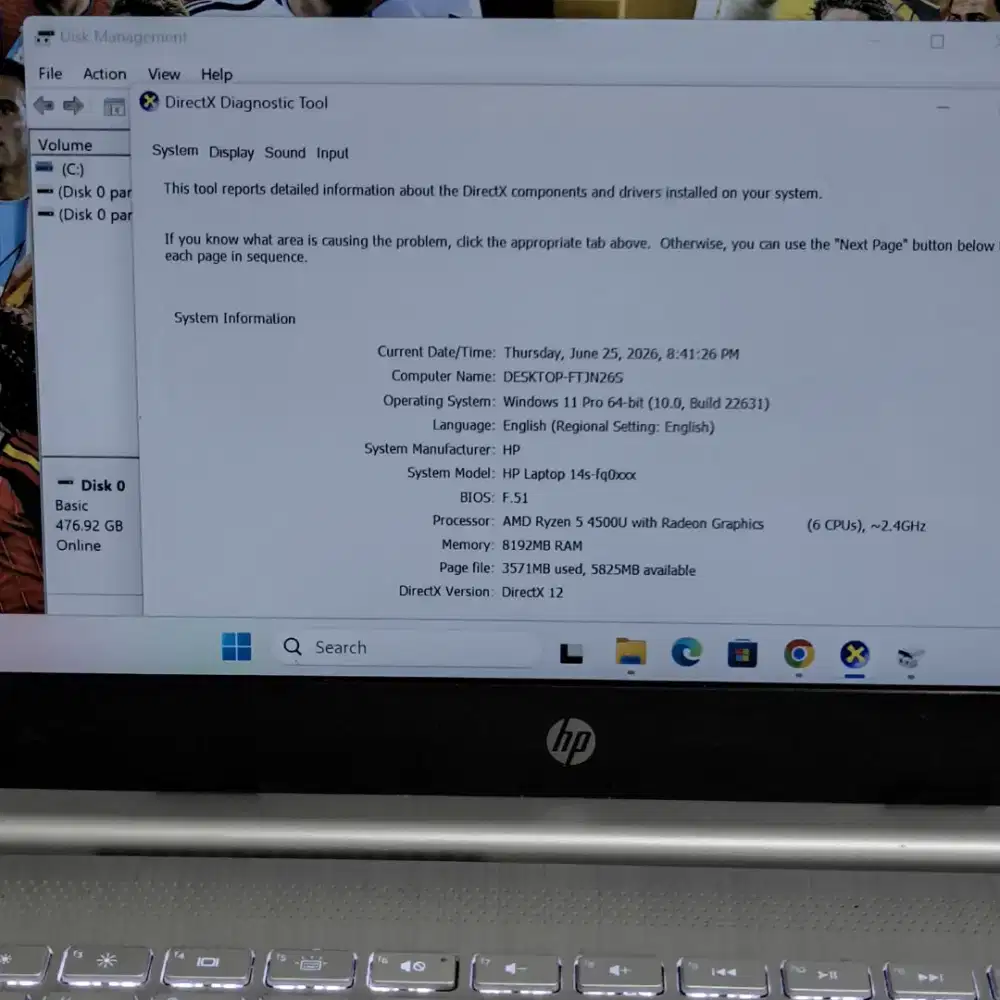 Laptop Hp 14s R5 8/512 Key Backlit Full HD