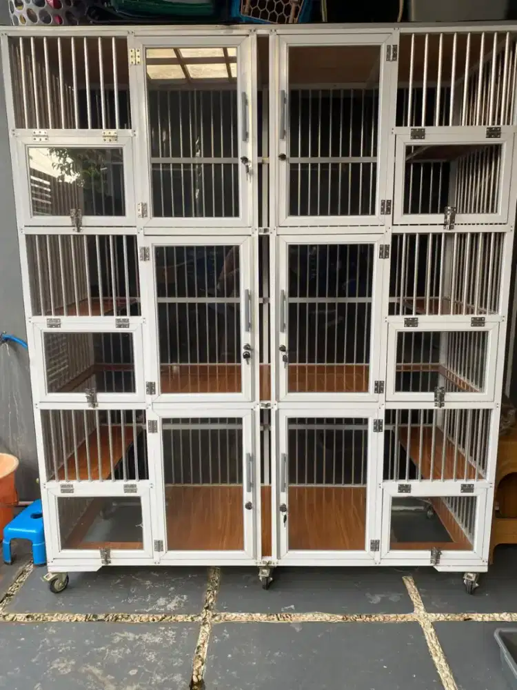 JUAL KANDANG KUCING 6 PINTU FULL SET ALUMINIUM