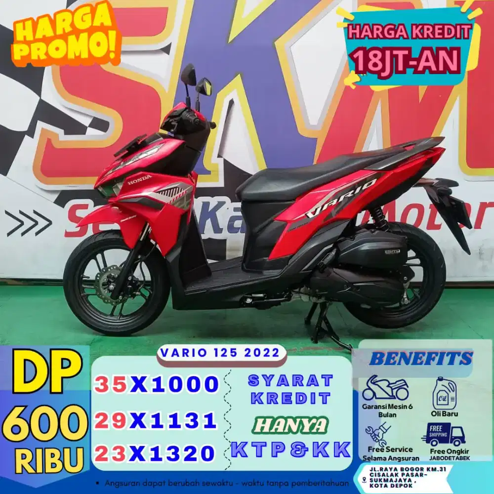 MURAH DP 600rb HONDA VARIO125 TH 2022 CASH/CREDIT