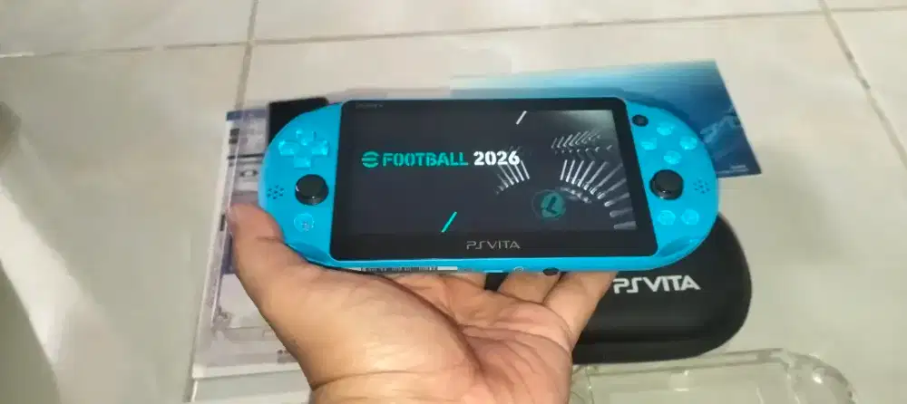 PS Vita Slim Aqua Blue 128GB Fullset Fullgames PSVita PSP Nintendo