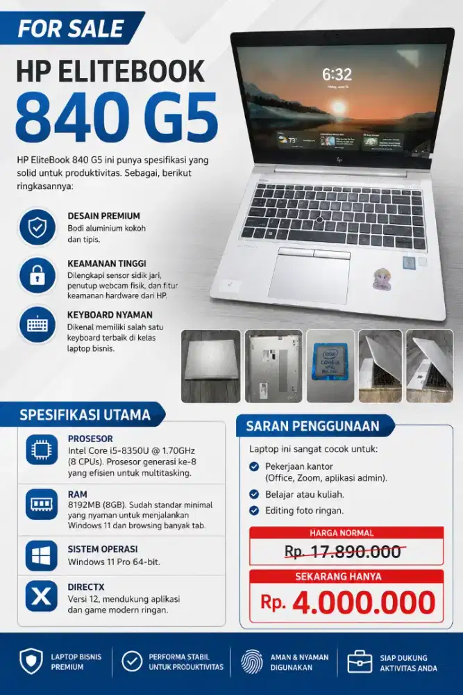 Laptop HP EliteBook 840 G5 Gen 8