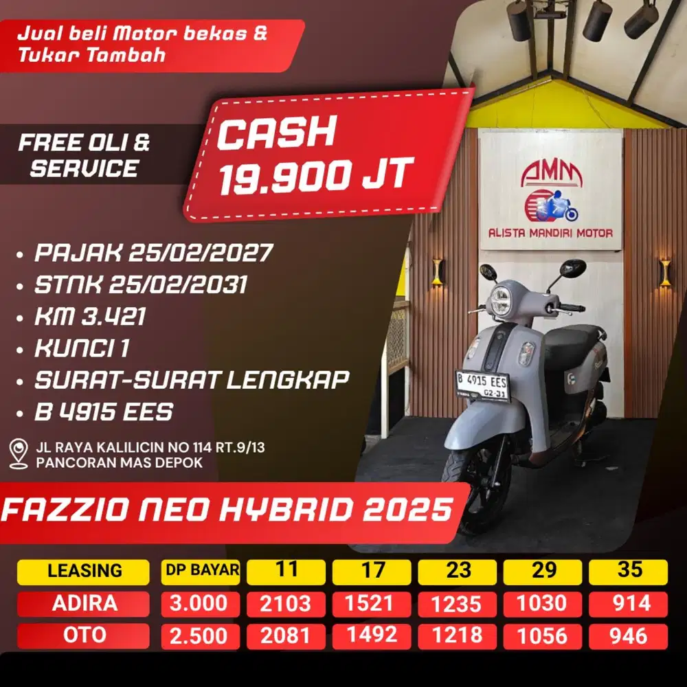 FAZZIO NEO HYBRID 2025 PAJAK HIDUP KM LOW CASH / KREDIT ALISTA