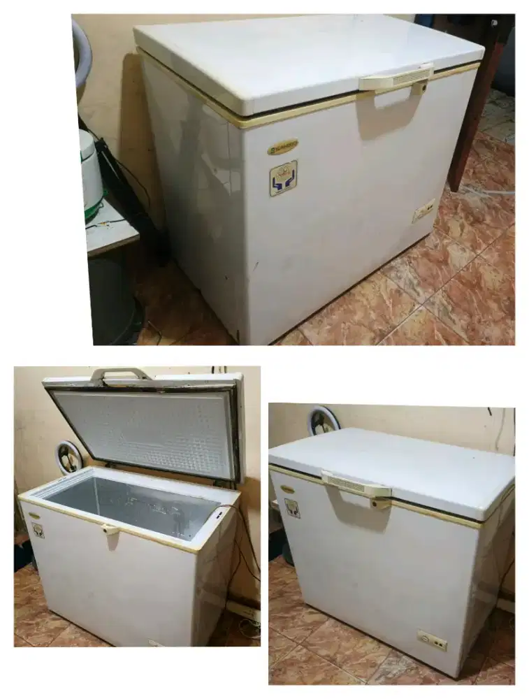 Freezer box Sansio 220 liter,mesin masih ori,masih beku,no minus