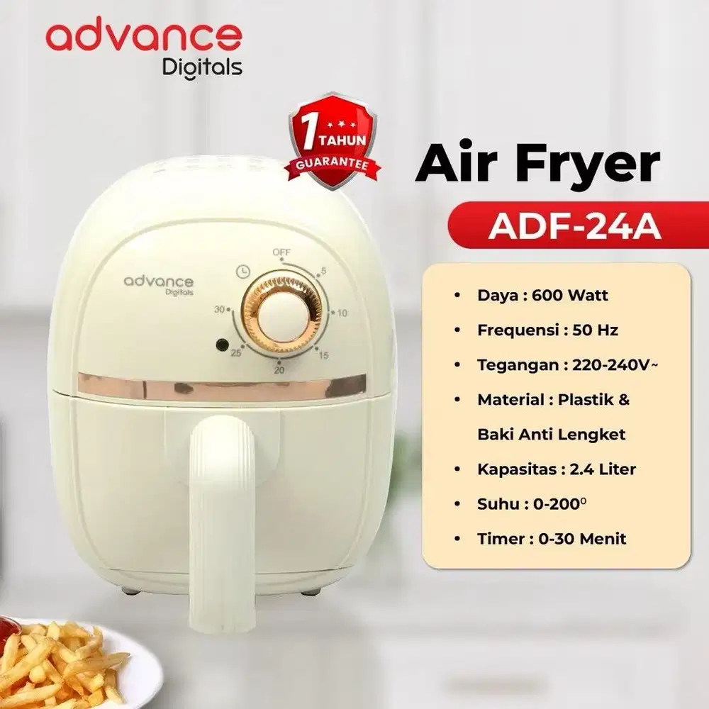 [NEW] Advance Air Fryer 2.4Liter ADF-24A | 600 Watt