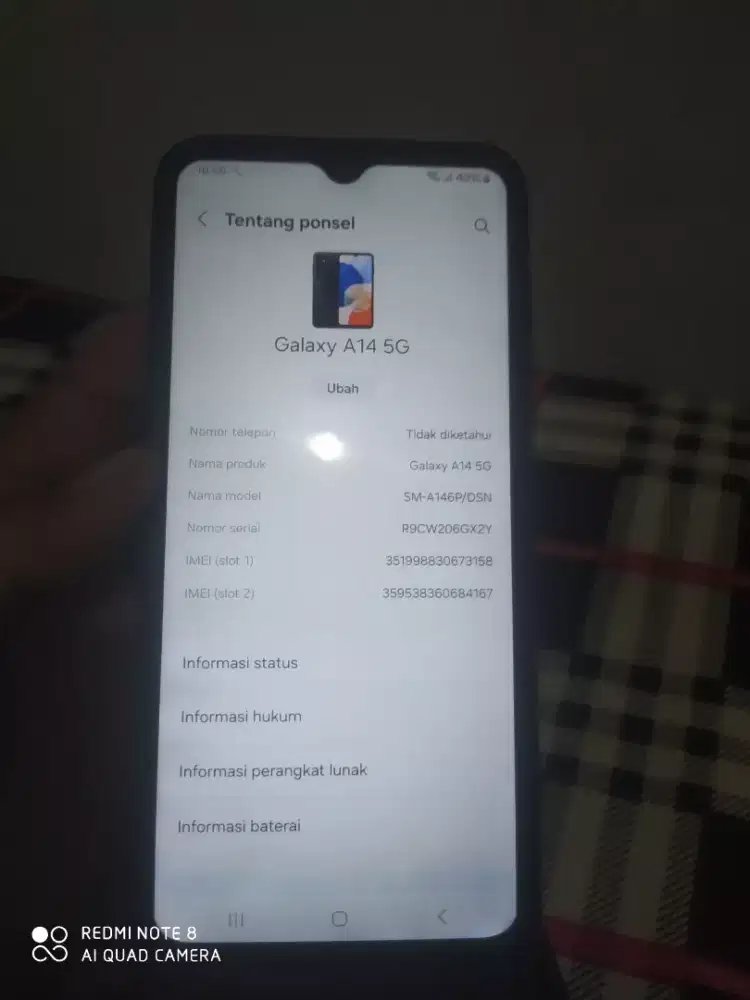 SAMSUNG A14 5G RAM8+8/128