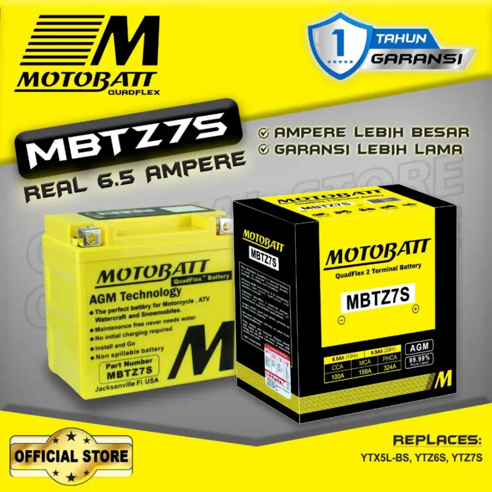 Aki motor MOTOBATT MTZ6S DAN MBTZ7S