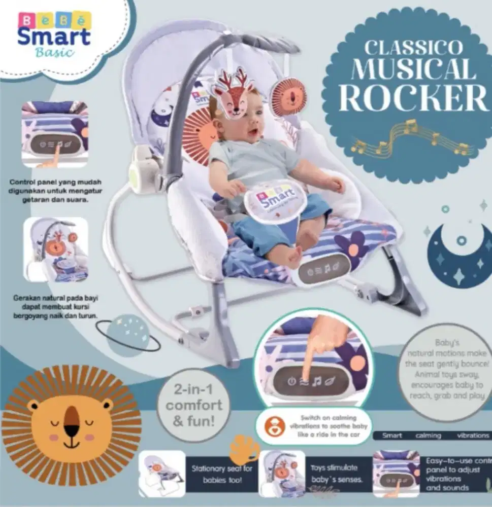 Classico musical rocker bebe smart | Baby bouncer | Ayunan bayi