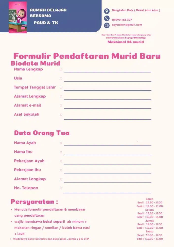 Rumah Belajar Bersama PAUD & TK