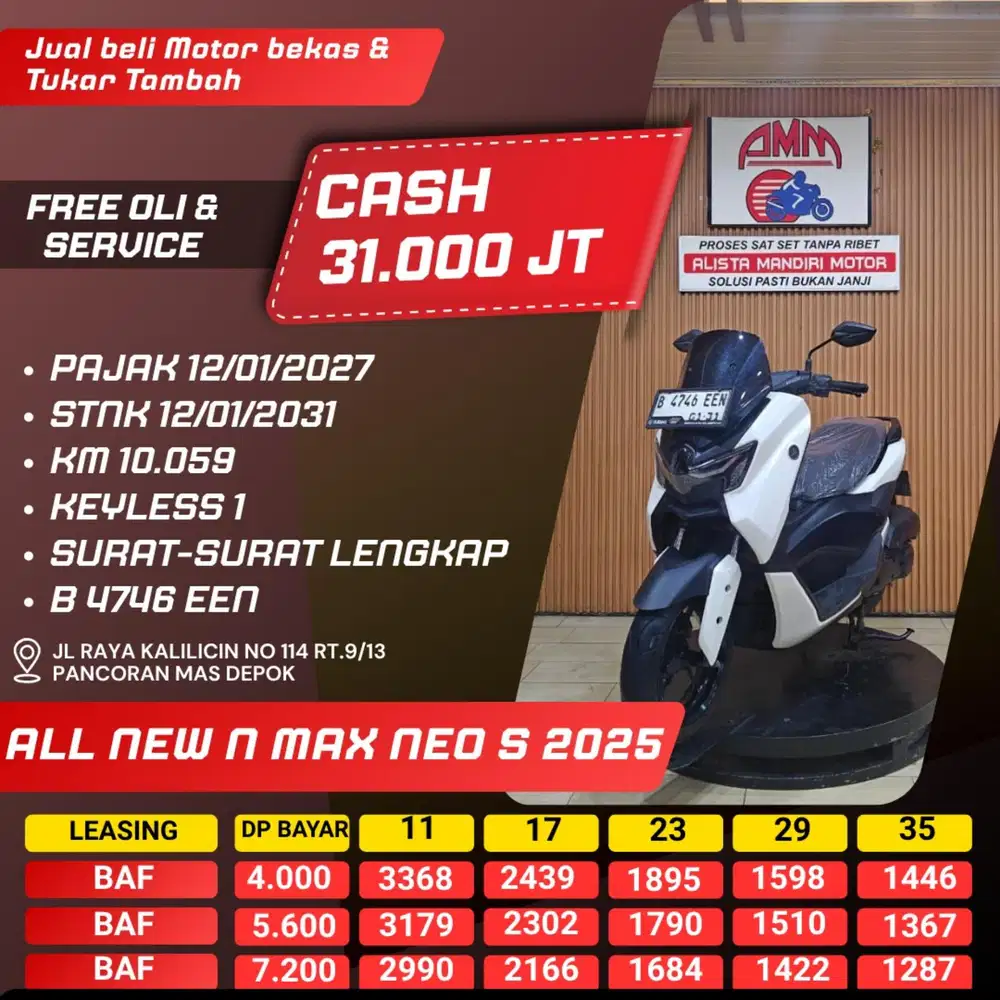 ALL NEW NMAX NEO S 2025 PAJAK HIDUP CASH / KREDIT ALISTA