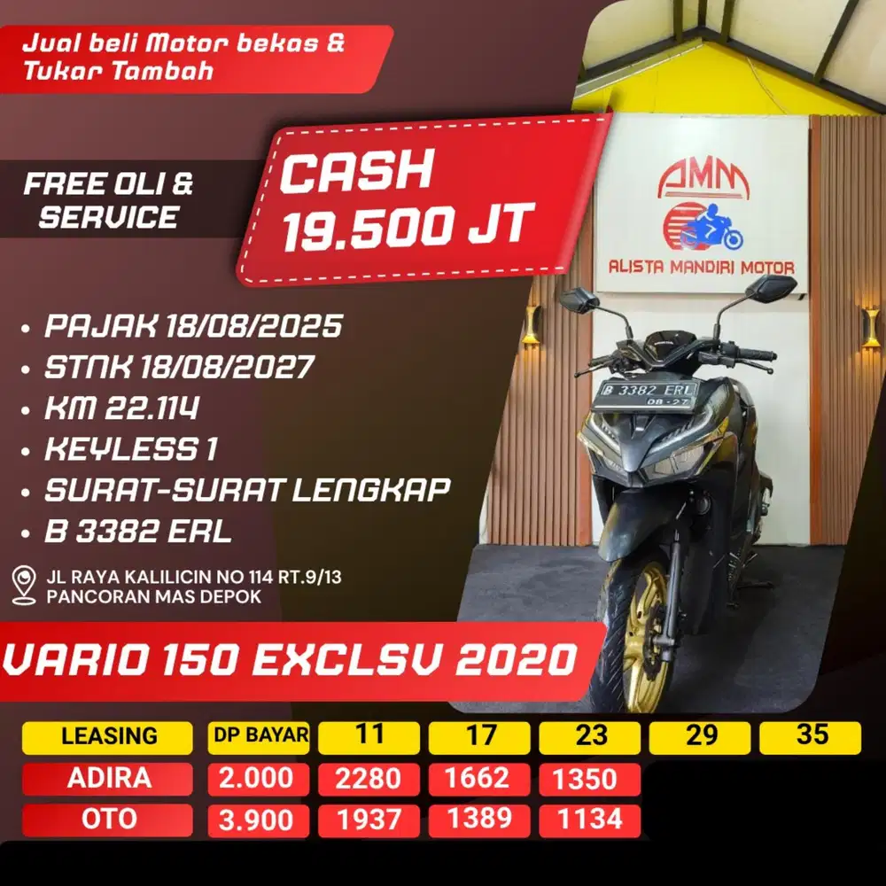 VARIO 150 EXCLSV 2020 CASH / KREDIT ALISTA