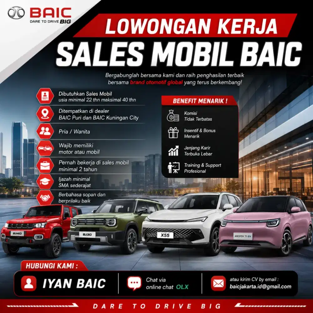 Lowongan kerja sales mobil BAIC