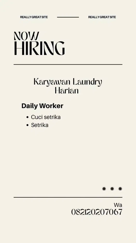 loker karyawan laundry