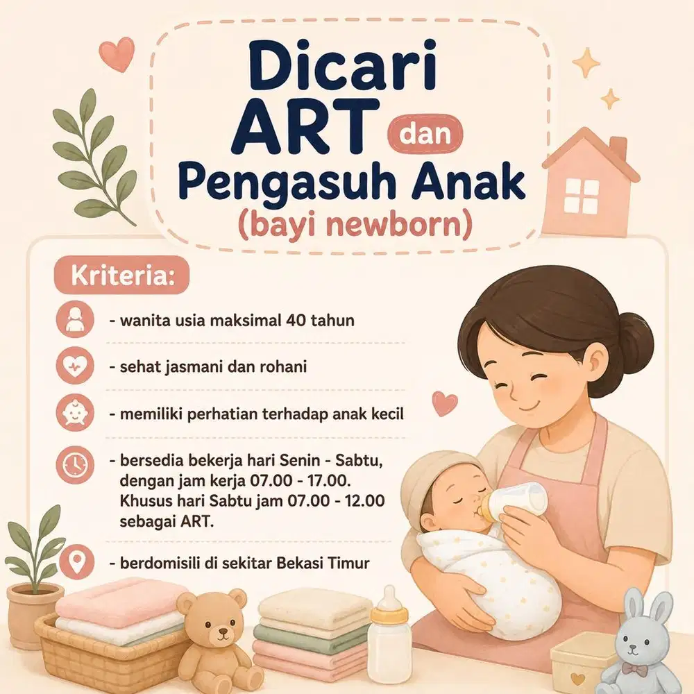 Dicari ART dan Pengasuh Bayi