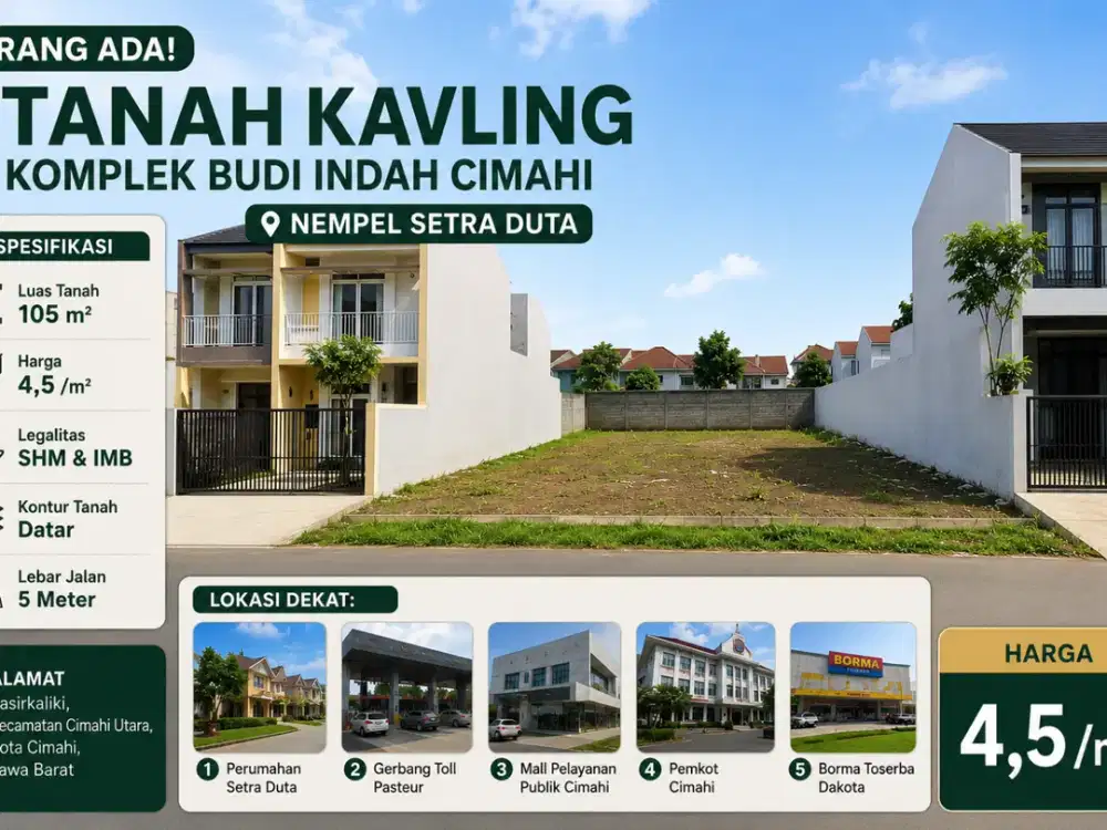Tanah Komplek Budi Indah Cimahi Akses Strategis