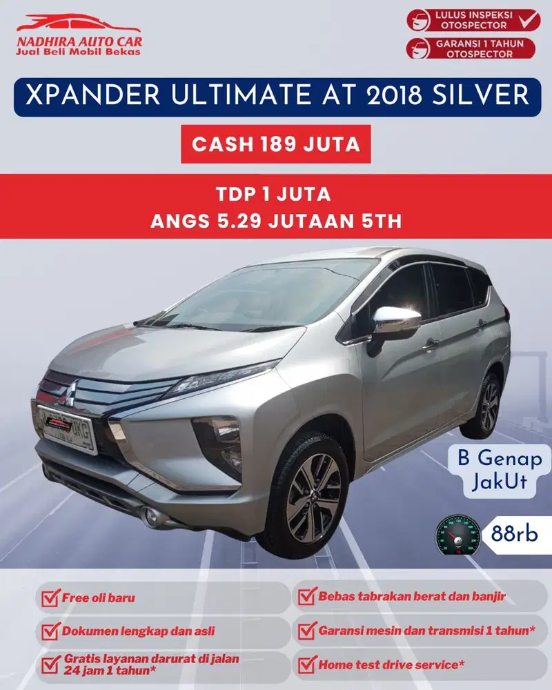 TDP 1 Juta Xpander Ultimate AT 2018 Silver
