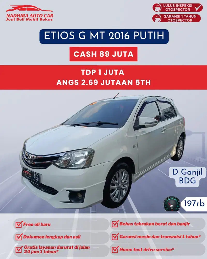 TDP 1 Juta Etios G MT 2016 Putih