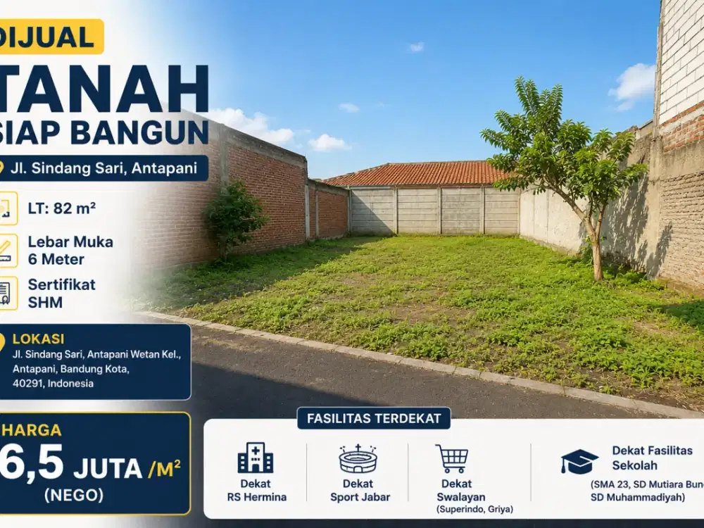 Tanah Siap Bangun Daerah Antapani