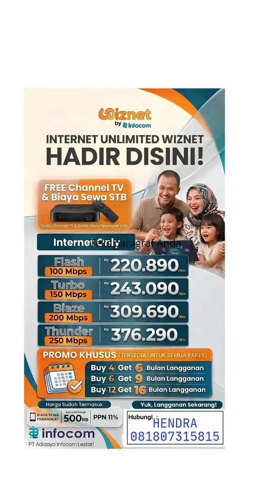 Wiznet Wifi terbaik speed kencang dan stabil