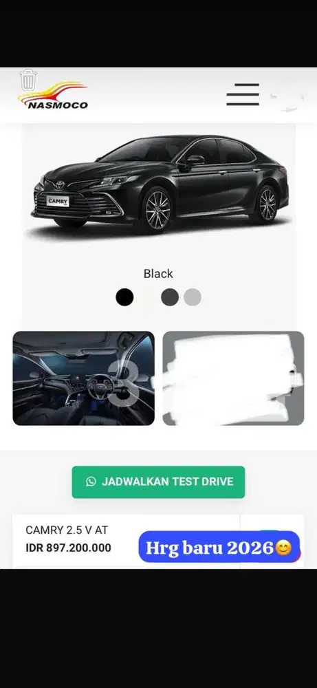 KM38rb Plat H DP35 Pemakaian 2022 All New Camry 2.5 V 2021/20222