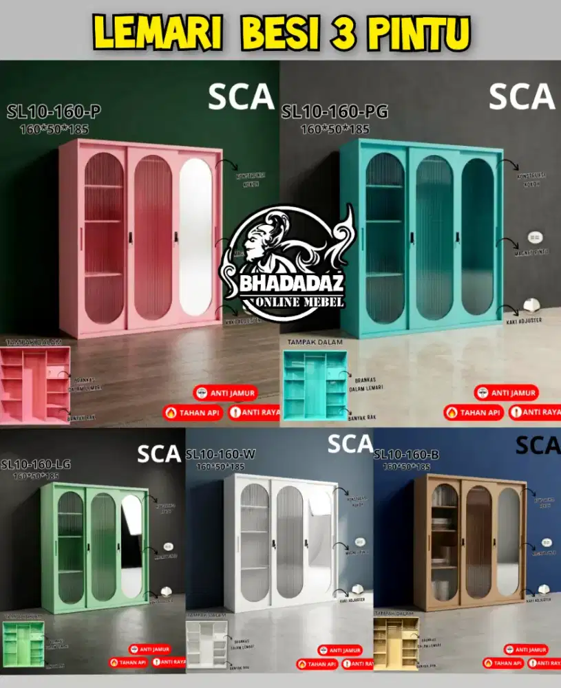 Lemari Besi 3 Pintu