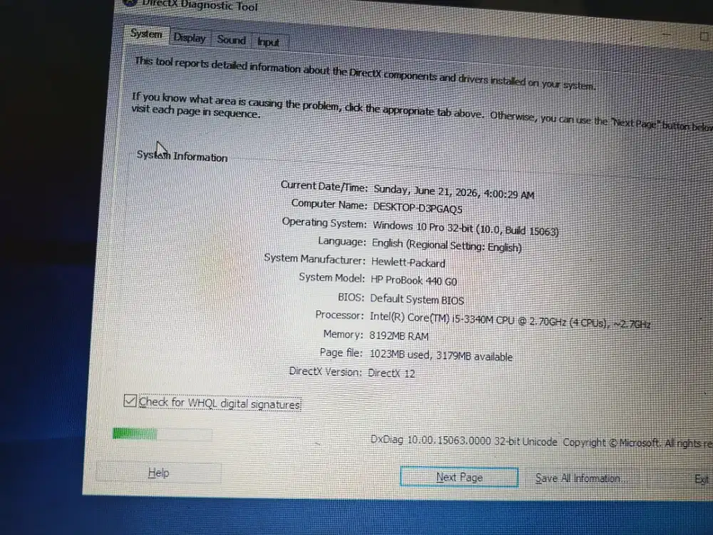 laptop hp proBook-440 G0 core i5