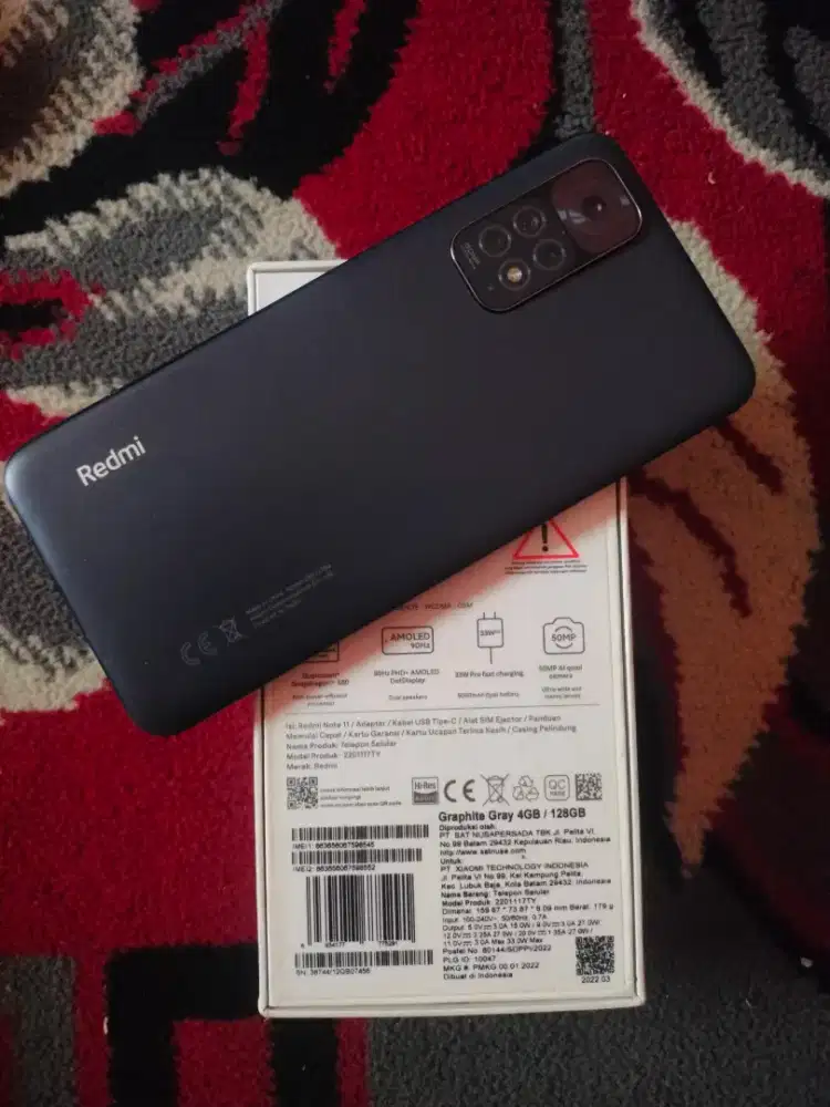 Redminote 11 4/128 hitam