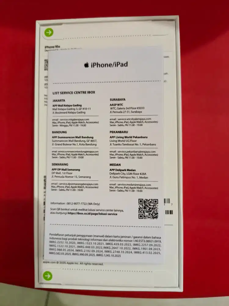 Apple iPhone 16e 128 White BNIB Garansi Resmi ibox