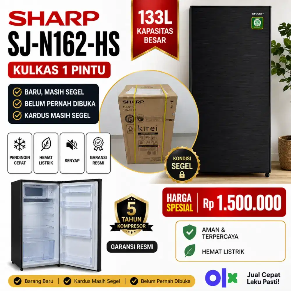 Kulkas Sharp 1 Pintu 133L - Baru 100% Masih Segel, Harga Nego