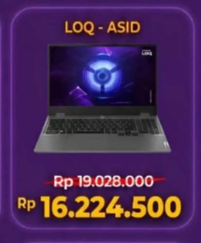 Lenovo LOQ ASID Ada Promo Cashback dan Cicilan bunga 0% d KLA Komputer