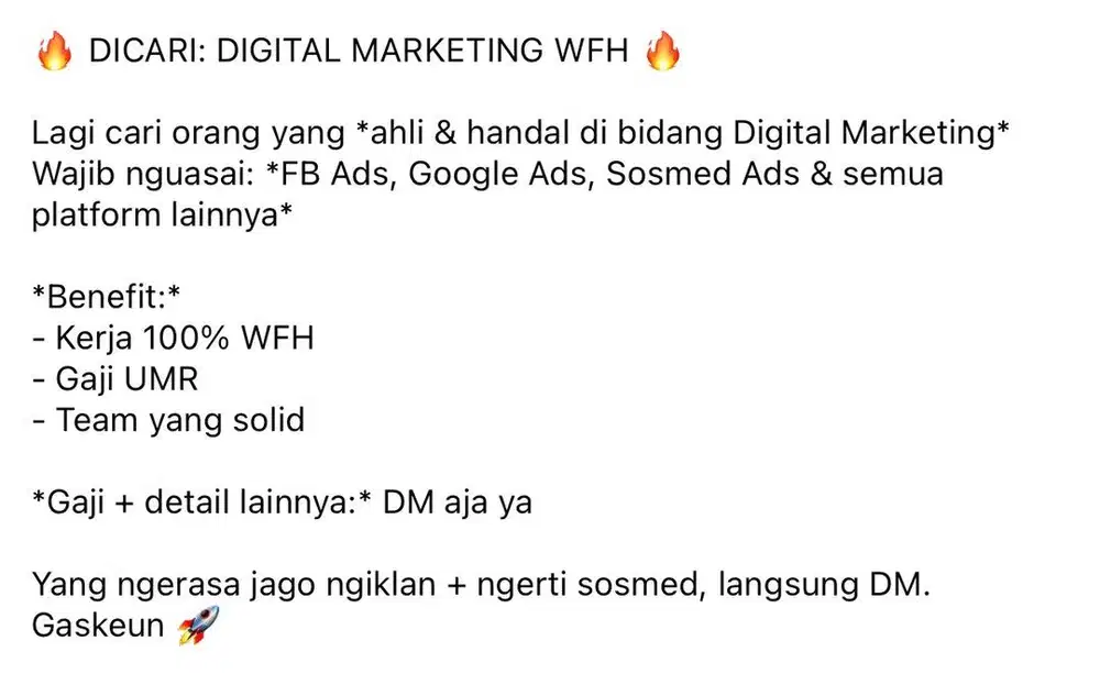 Lowongan kerja Ads