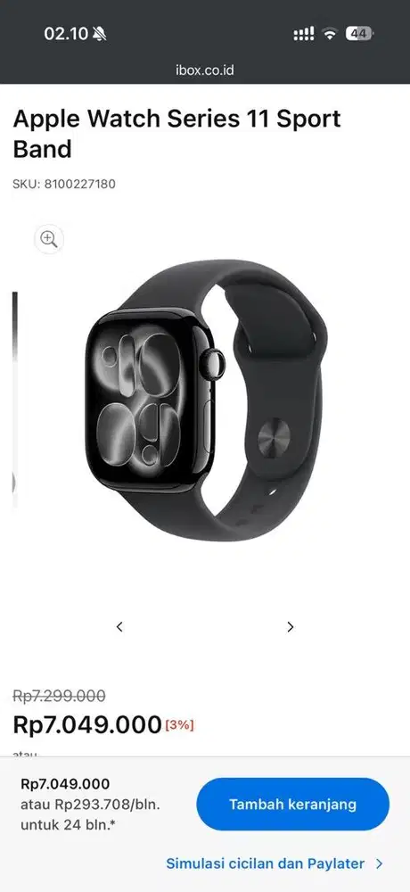 Apple Watch 11 42mm jetblack baru