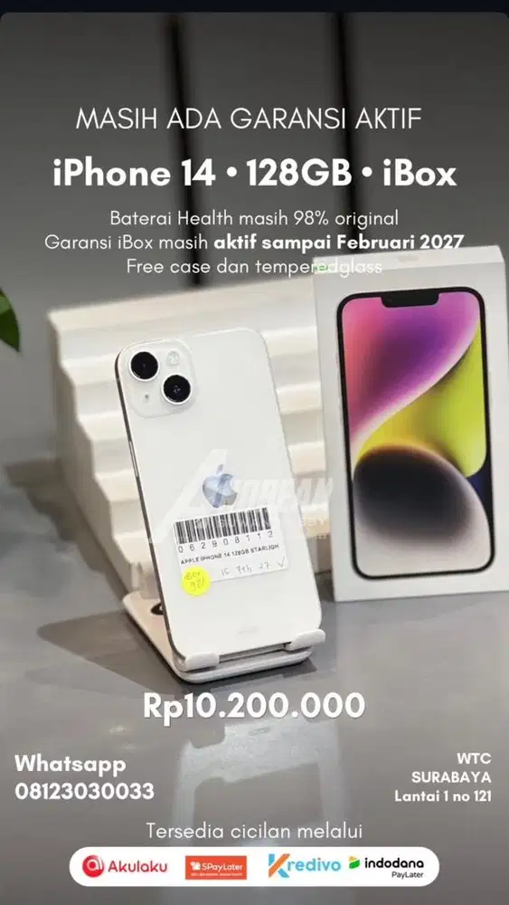 Second Iphone 14 128 gb Ibox  starlight