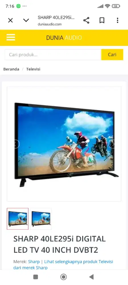 Televisi SHARP AQUOS LC40LE