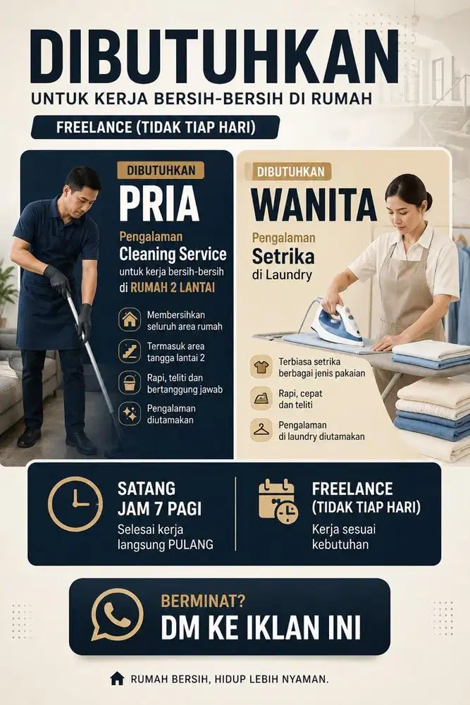Loker bersih-bersih dan setrika