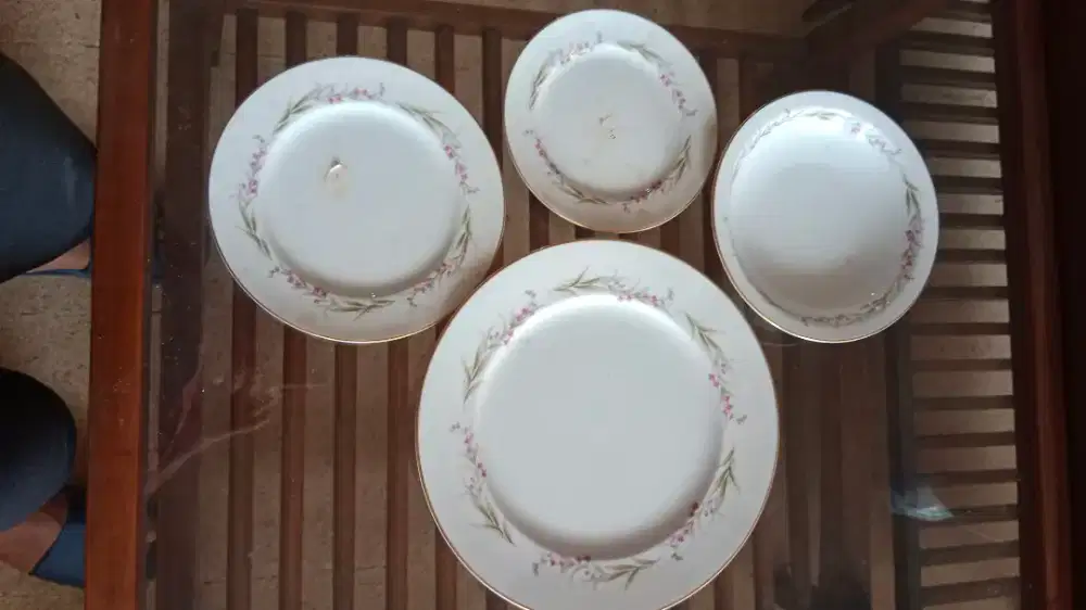 Jual set piring vintage asli Jepang