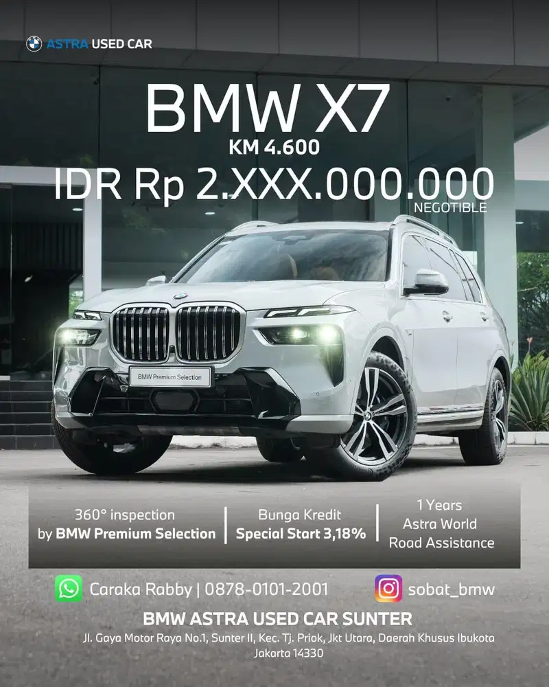 Bmw X7 all new NIK 25 special condition