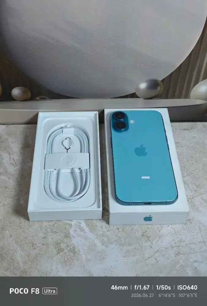 Iphone 16 128gb teal garansi juni 2027