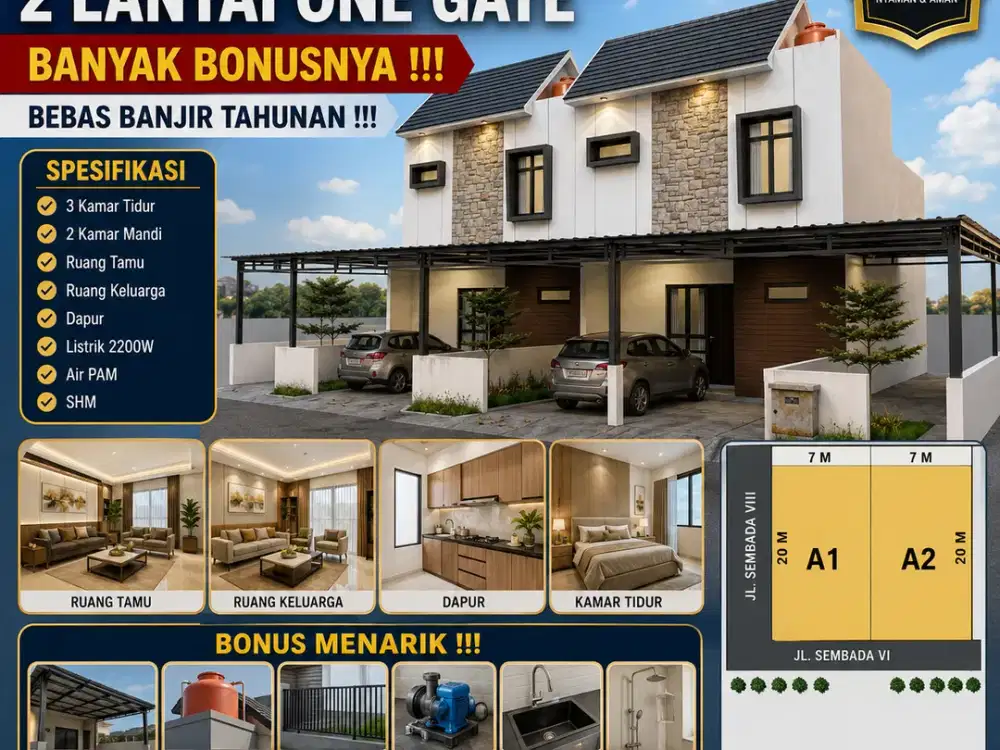 BEBAS BANJIR TAHUNAN | RUMAH MEWAH 2 LANTAI KARYA DHARMA MEDAN JOHOR