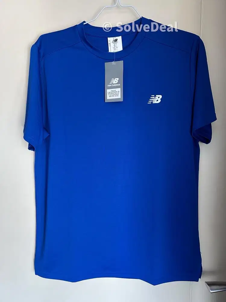 Kaos New Balance Sport Short Sleeve Mens T Shirt Blue Original