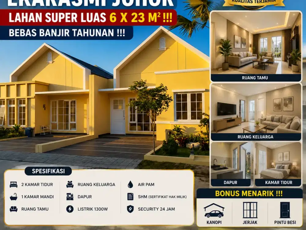 ROSA TWIN HOUSE JOHOR | RUMAH MURAH DI KOTA | LAHAN SUPER LEGA 6X23 M