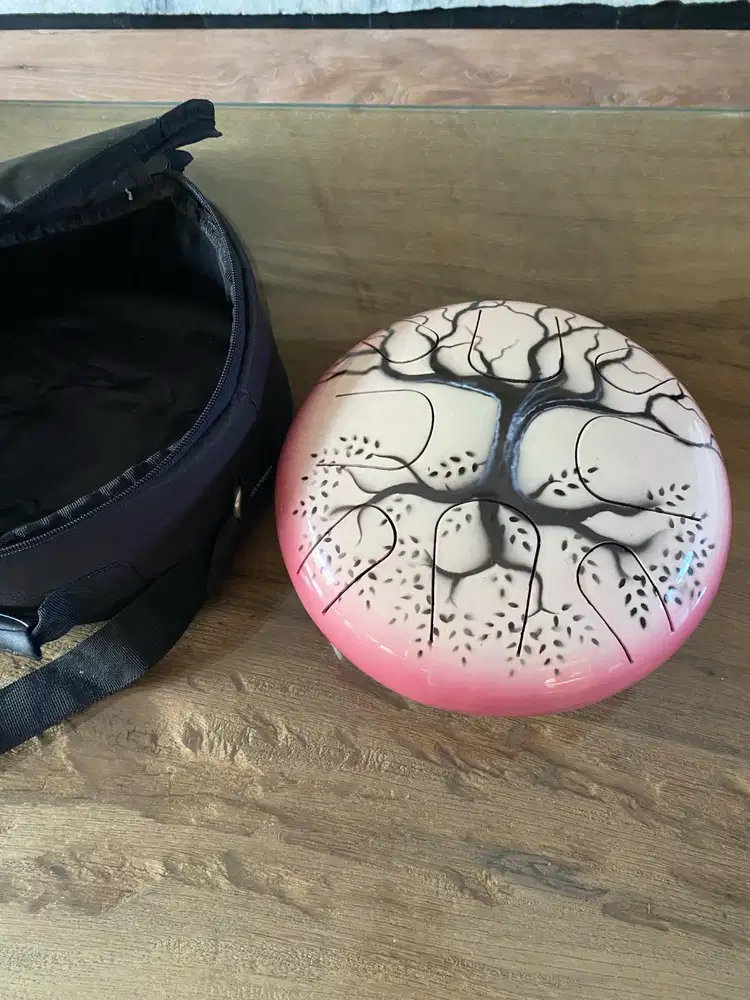 Steel Tongue Drum / Glukophone with Tree of Life Design+ Carrying Bag