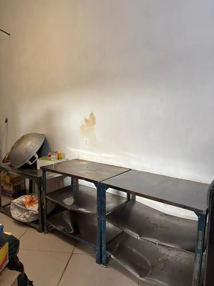 2 Meja kompor stainless & 1 meja wastafell stainless