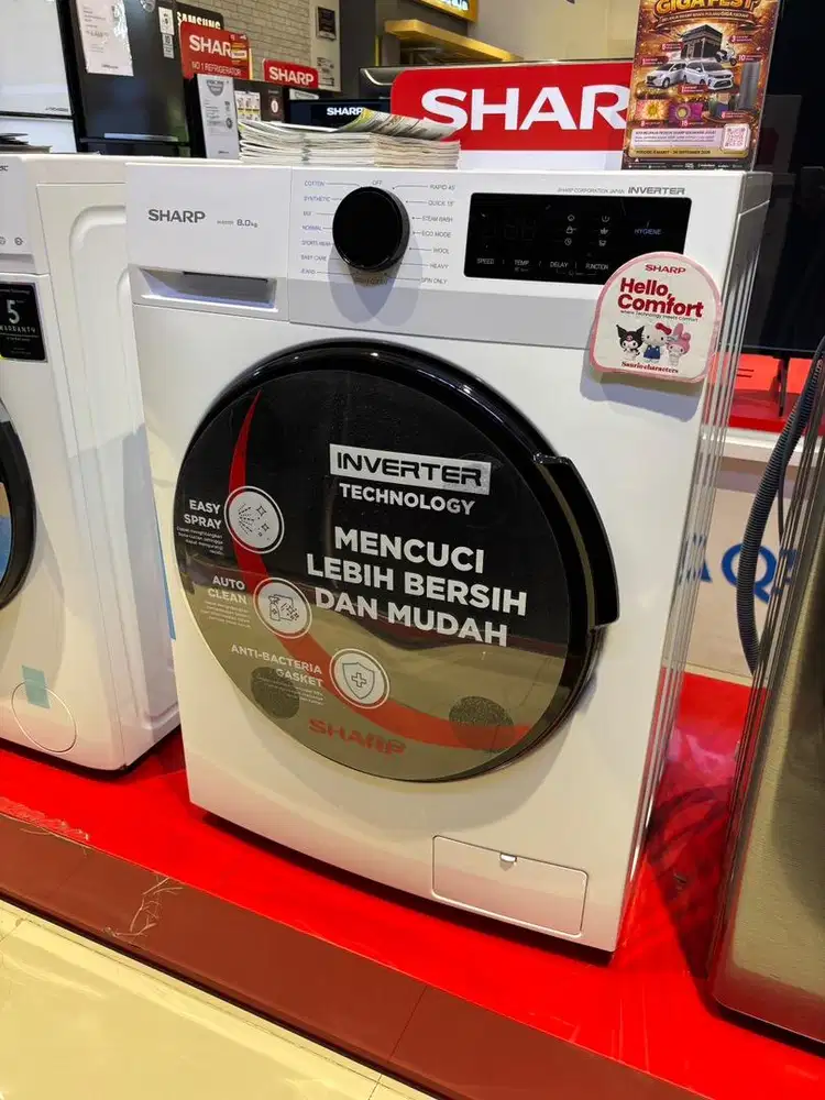 Mesin cuci front loading sharp 8KG