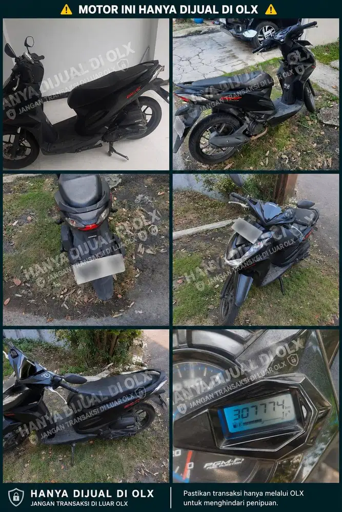 Honda Beat CBS ISS 2023Hitam Km 30 Rb Pajak Hidup