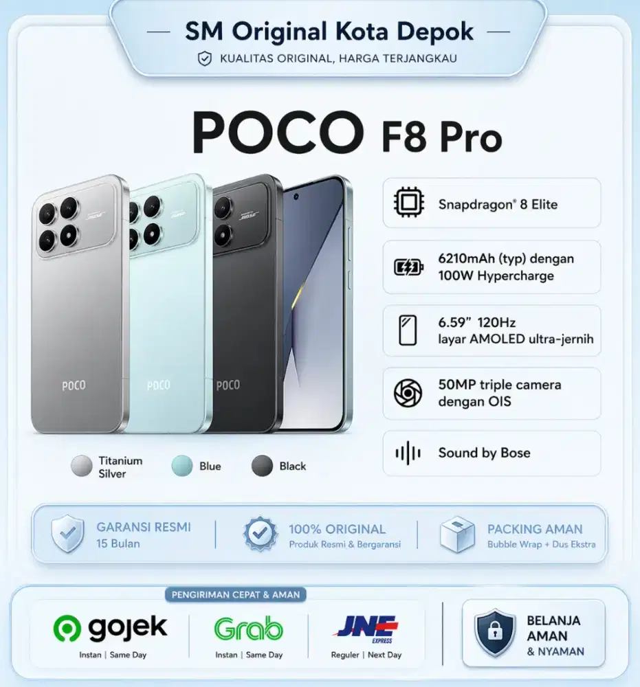 Poco F8 Pro 12/512 Garansi resmi,  Segel BNIB bukan repack