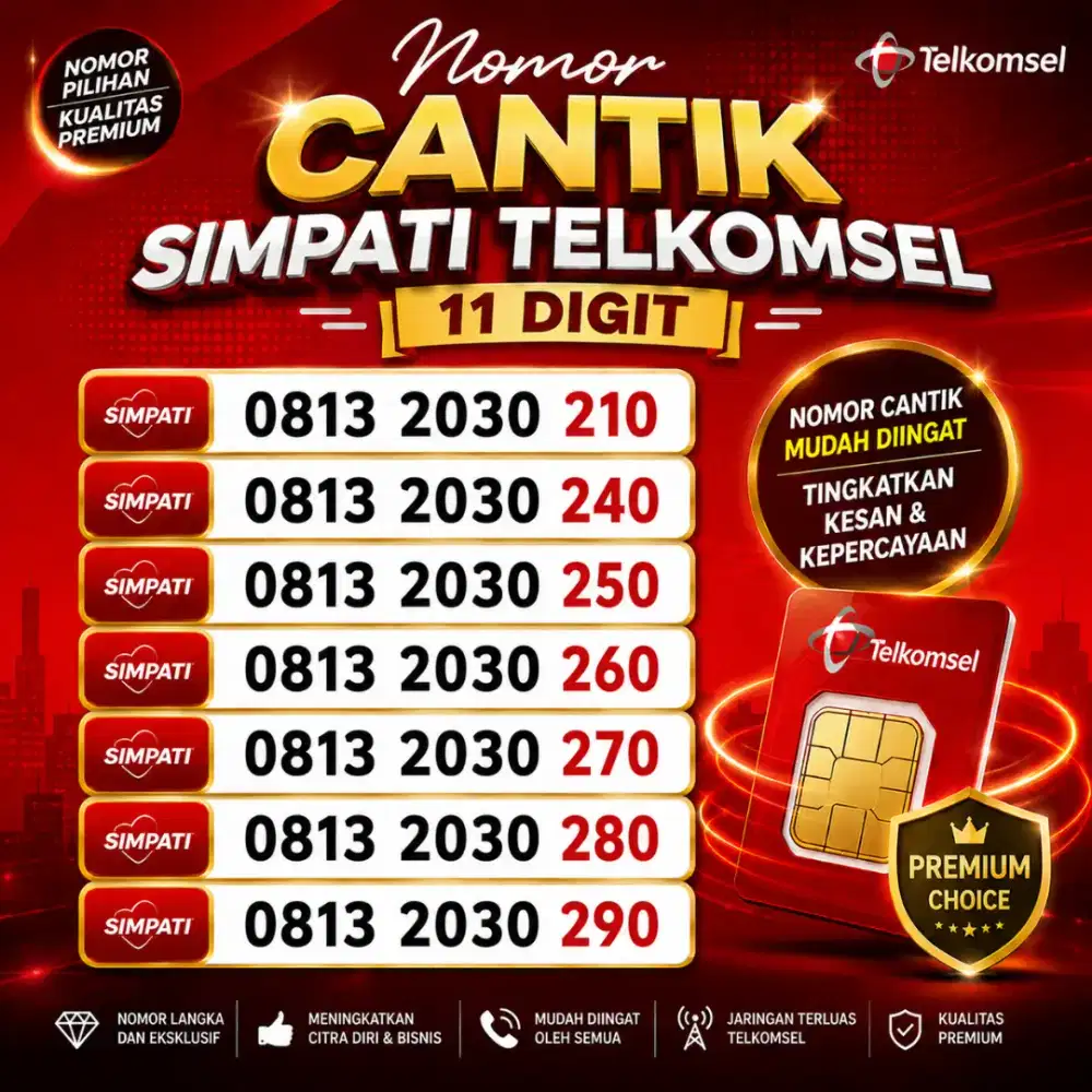 Nomor cantik simpati 11 digit telkomsel rapih