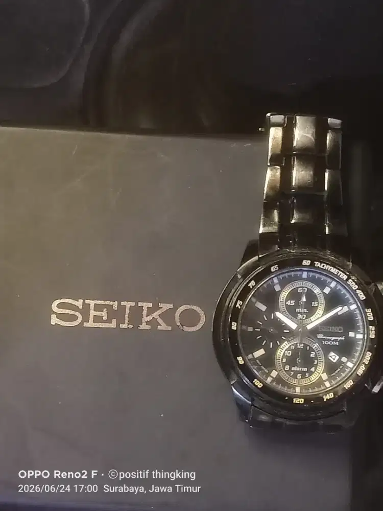jam tangan Seiko Chronograph nomor mesin 7T62-0EB0